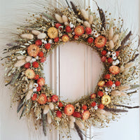 Autumn Colors Large Dried Flower Wreath