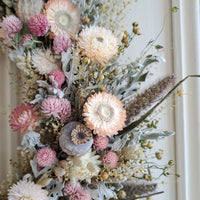 Poppy and Pink Large Dried Flower Wreath