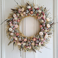 Poppy and Pink Large Dried Flower Wreath