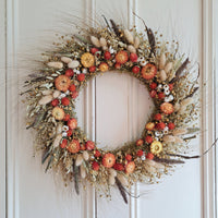 Autumn Colors Large Dried Flower Wreath