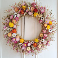 Colorful Harvest Large Dried Flower Wreath