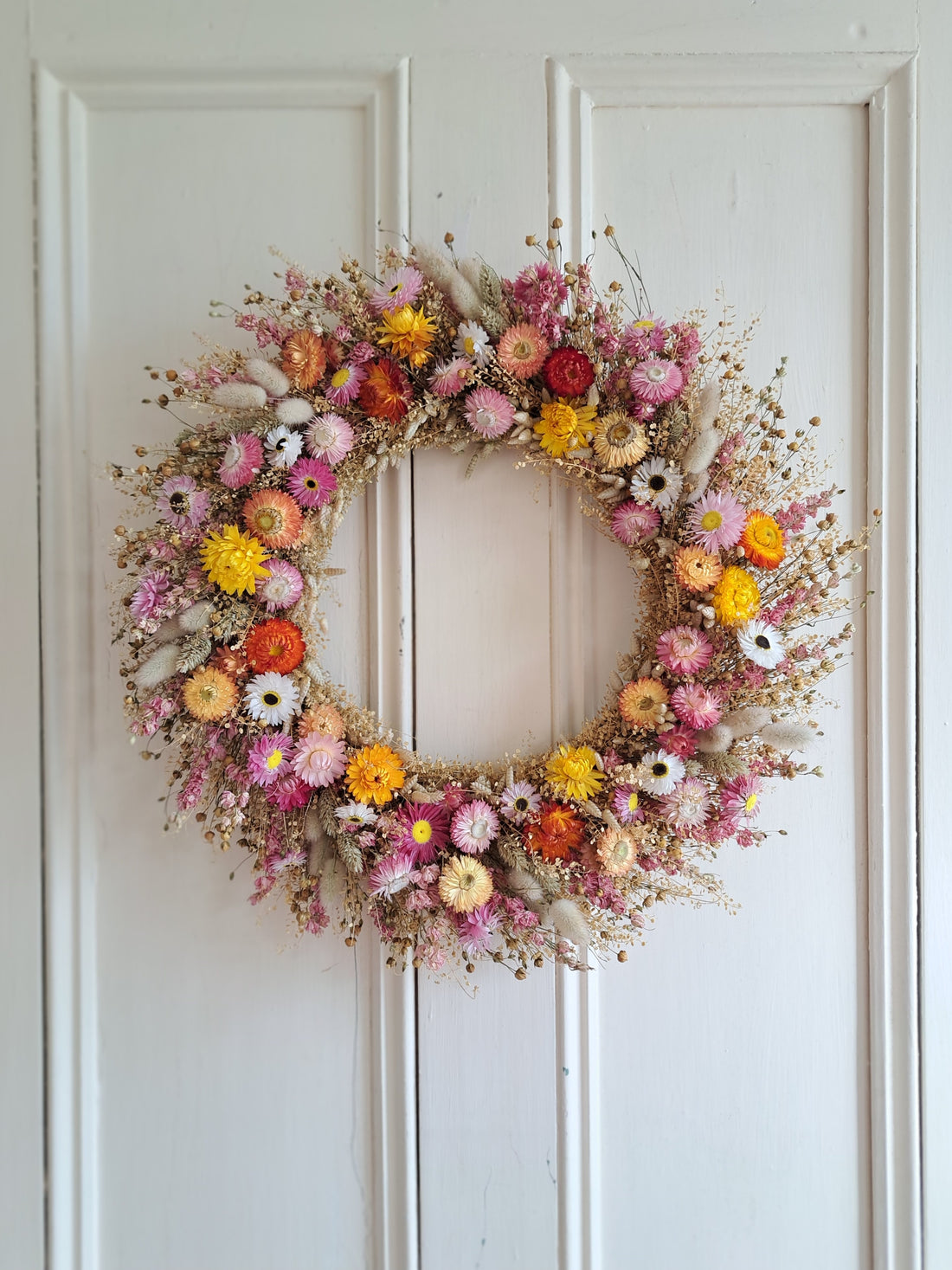 Colorful Harvest Large Dried Flower Wreath