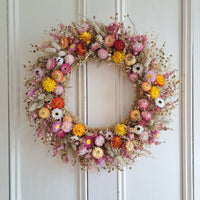 Colorful Harvest Large Dried Flower Wreath