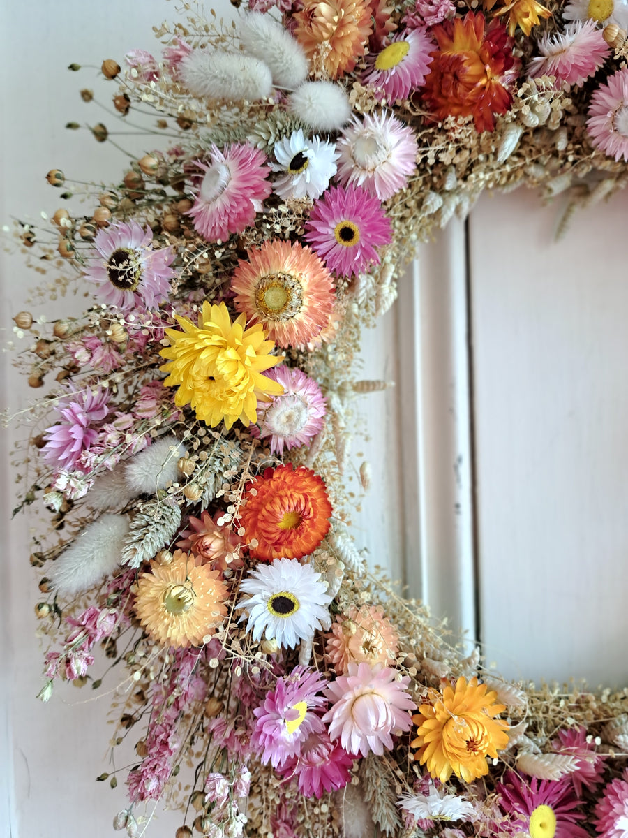 Colorful Harvest Large Dried Flower Wreath