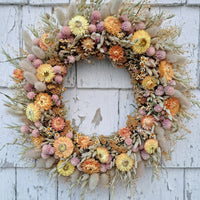 Rustic Pastels Medium Dried Flower Wreath