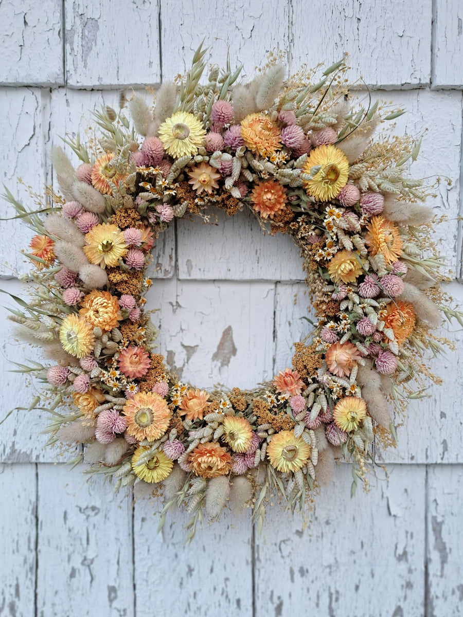 Rustic Pastels Medium Dried Flower Wreath