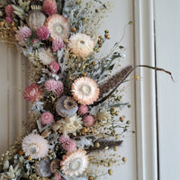 Poppy and Pink Large Dried Flower Wreath