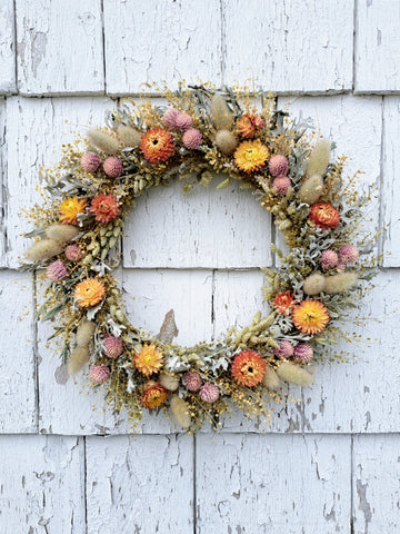 Rustic Pastels Small Dried Flower Wreath